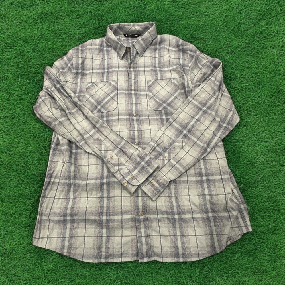 Travis Mathew Flannel Shirt Plaid Long Sleeve Button Up Casual Workwear Shirt